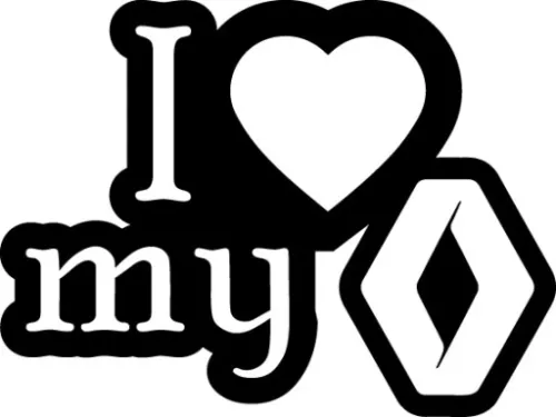 I Love My Renault dekal dekaler 2st