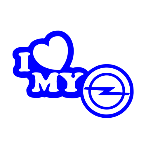 I Love My Opel dekal 2st dekaler