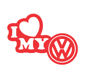 I Love My Volkswagen VW dekaler 2st