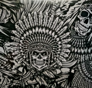 Hydro dipping indian skull vatten transfer folie