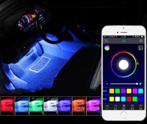 App-styrd RGB LED-belysning 12V till Bil & MC – 4-pack