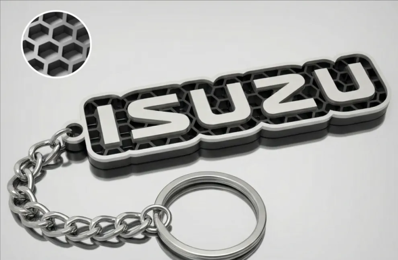 Isuzu logo nyckelring nyckelhänge 3D