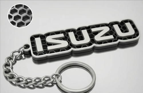 Isuzu logo nyckelring nyckelhänge 3D