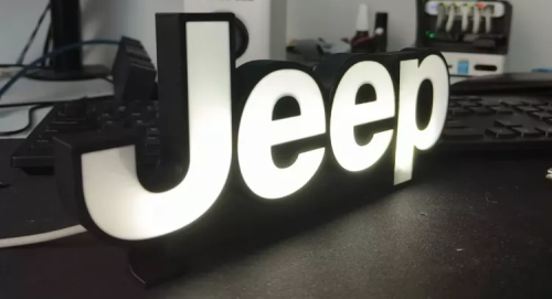 JEEP logo nattlampa perfekt till garage