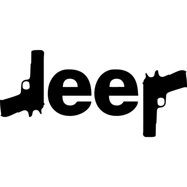 Jeep pistol logo dekal stickers 2st dekaler