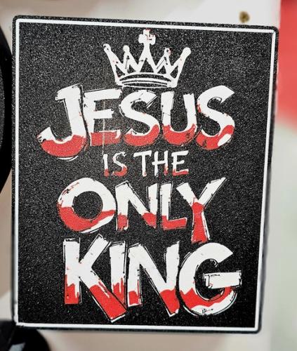 Jesus the only king led lampa nattlampa