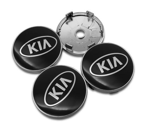 KIA centrumkåpor svart 56 60 65 68 mm