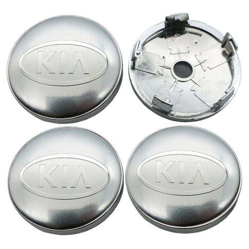 kia logo centrumkåpor i silver farg 60 mm