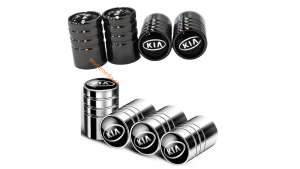 kia logo ventilhattar ventillock svart silver