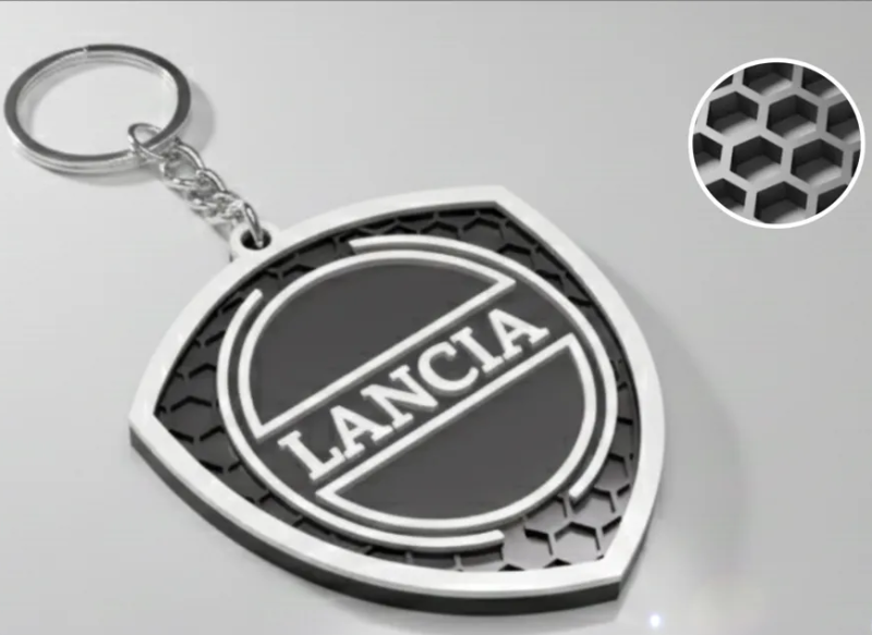 Lancia Logotyp Nyckelring – 3D-designad