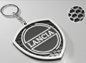 Lancia Logotyp Nyckelring – 3D-designad