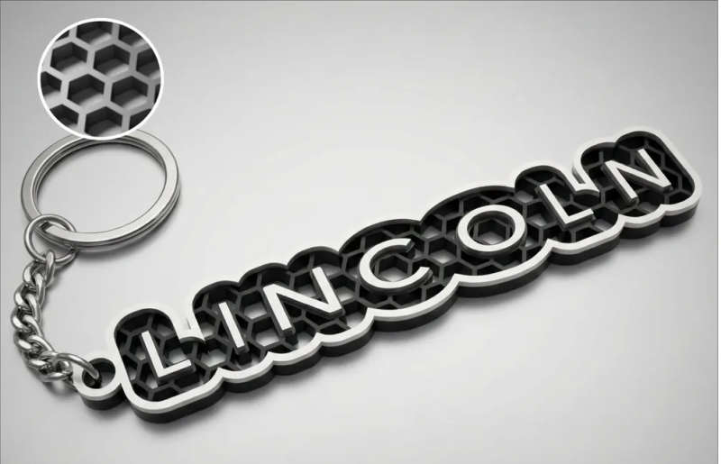 Lincoln nyckelring 3d design nyckelhänge
