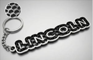Lincoln nyckelring 3d design nyckelhänge