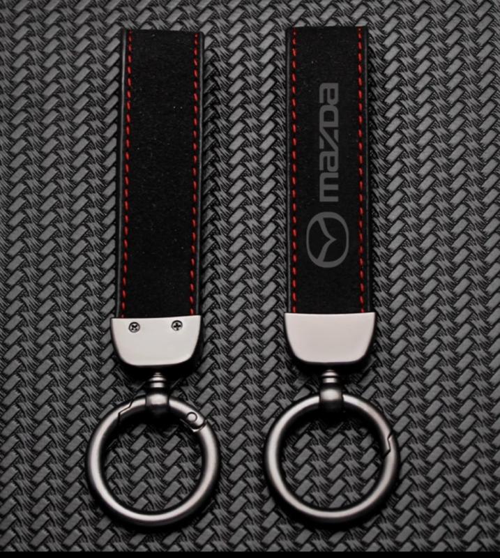 Mazda logo lyxig alcantara nyckelring nyckel strap