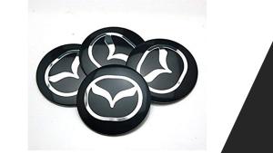 Mazda hjulnav emblem i svart 56 mm 4-pack
