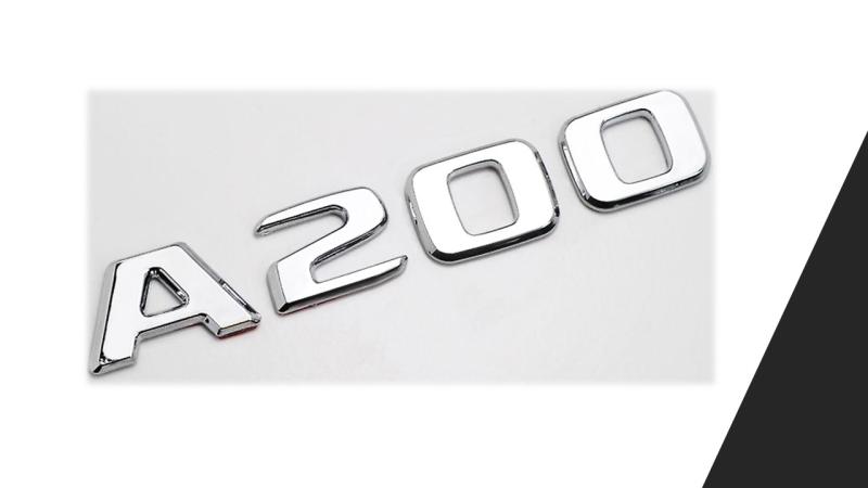 mercedes a200 krom emblem modell beteckning