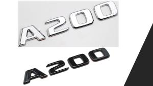 Mercedes A200 emblem blank svart / silver modellbeteckning