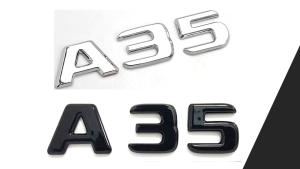 Mercedes A35 emblem blank svart / silver modellbeteckning