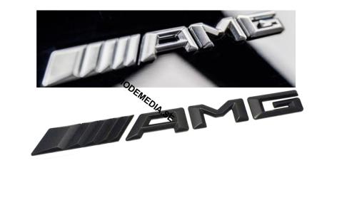 mercedes amg interior emblem till bilen finns i svart och silver