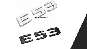 Mercedes E53 emblem svart / silver modellbeteckning