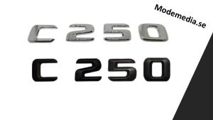 Mercedes C250 emblem svart / silver modellbeteckning
