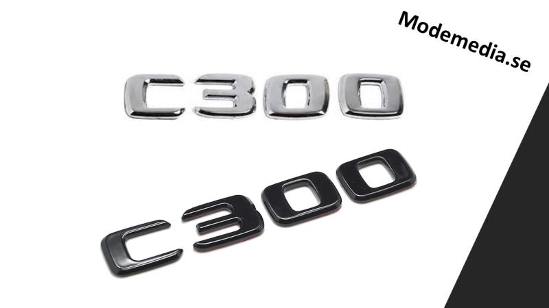 Mercedes C300 emblem svart / silver modellbeteckning