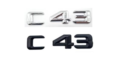mercedes c43 emblem blank svart och krom