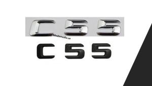 Mercedes C55 emblem svart / silver modellbeteckning