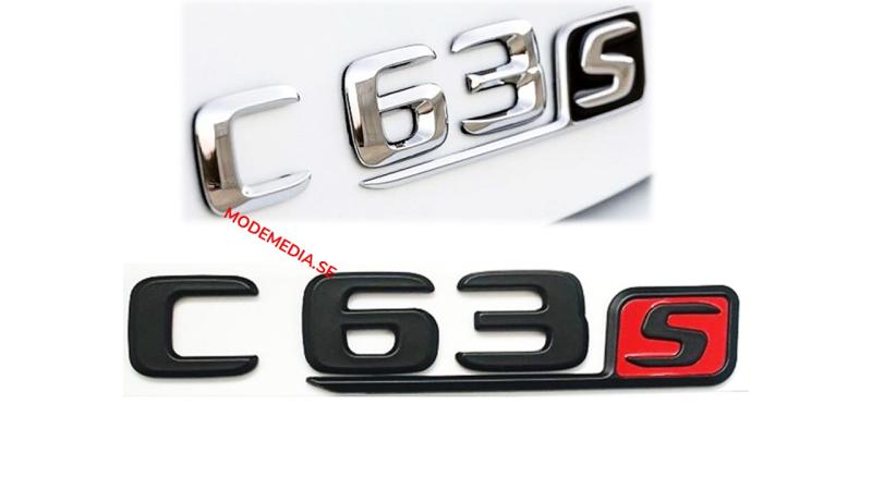 Mercedes C63s emblem i svart och silver