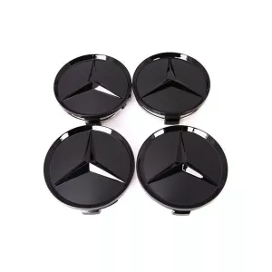 Mercedes  centrumkåpor 63 mm silver, svart
