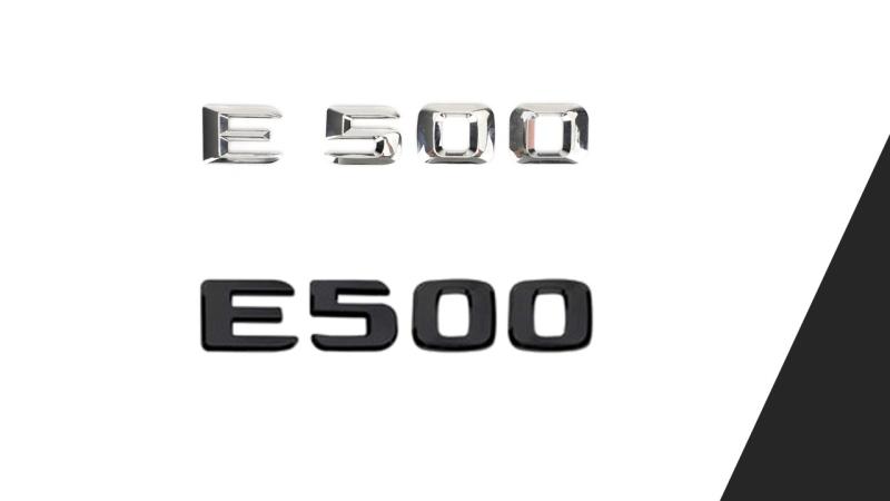 Mercedes E500 emblem svart silver modell logo
