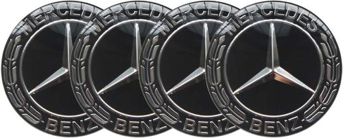 Mercedes hjulnav emblem svart 56 60 65 mm