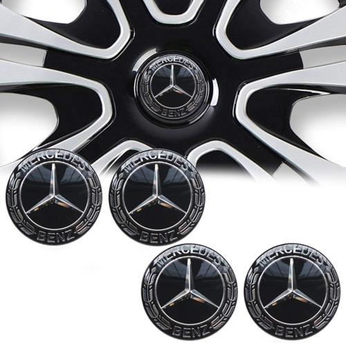 Mercedes hjulnav emblem svart 56 60 65 mm