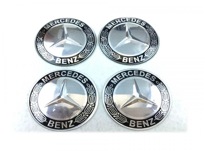 Mercedes hjulnav emblem svart, 56, 60, 65 mm
