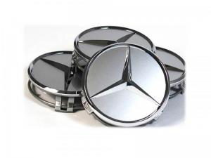 Mercedes Benz centrumkåpor 60mm svart, silver