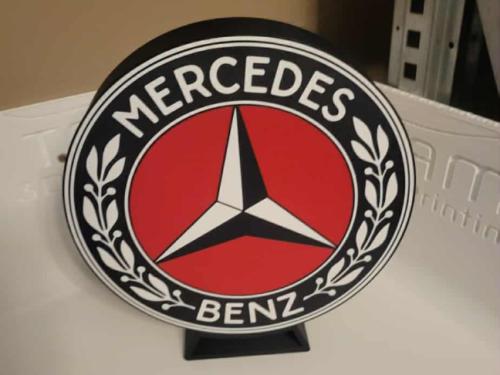 Mercedes nattlampa röd led dekoration lampa