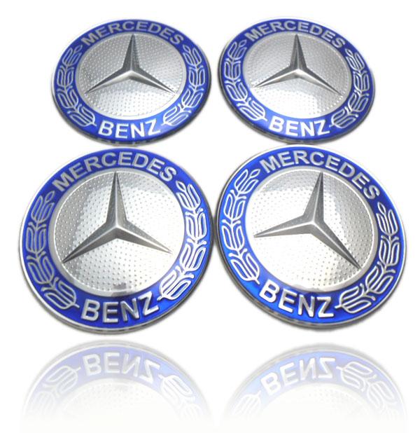 Mercedes hjulnav emblem blå, 56, 60, 65 mm