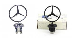 Mercedes Benz stjärna logo till huv svart silver