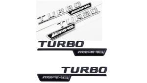 mercedes turbo amg emblem i blank svart