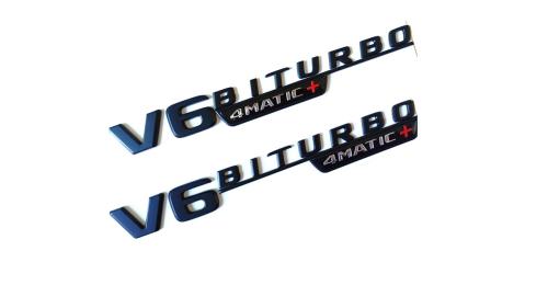 mercedes v6 biturbo 4matic blank svart emblem