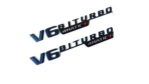 mercedes v6 biturbo 4matic blank svart emblem