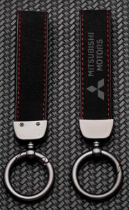 Mitsubishi logo lyxig alcantara nyckelring nyckelstrap