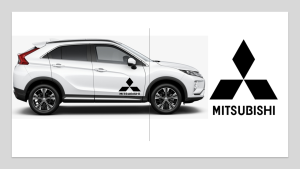mitsubishi logo dekaler till bilen