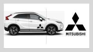 Mitsubishi 2st dekaler sticker till bilen