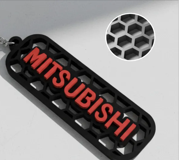 Mitsubishi nyckelring 3d nyckelhänge
