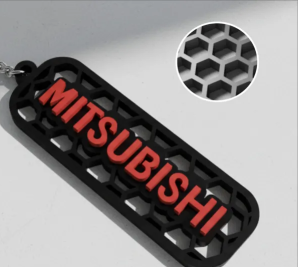 Mitsubishi nyckelring 3d nyckelhänge