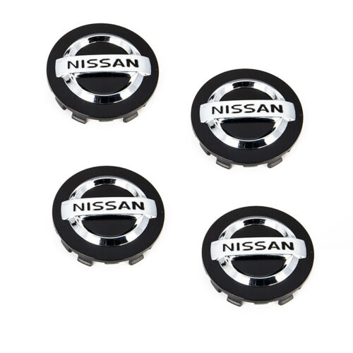 Nissan centrumkåpor i svart 54, 60 mm