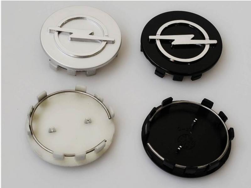 opel centrumkåpor svart och silver  58 mm