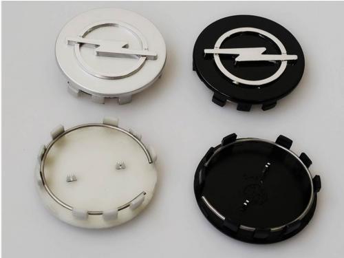 opel centrumkåpor svart och silver  58 mm