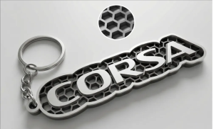 Opel Corsa logotyp nyckelring 3d design